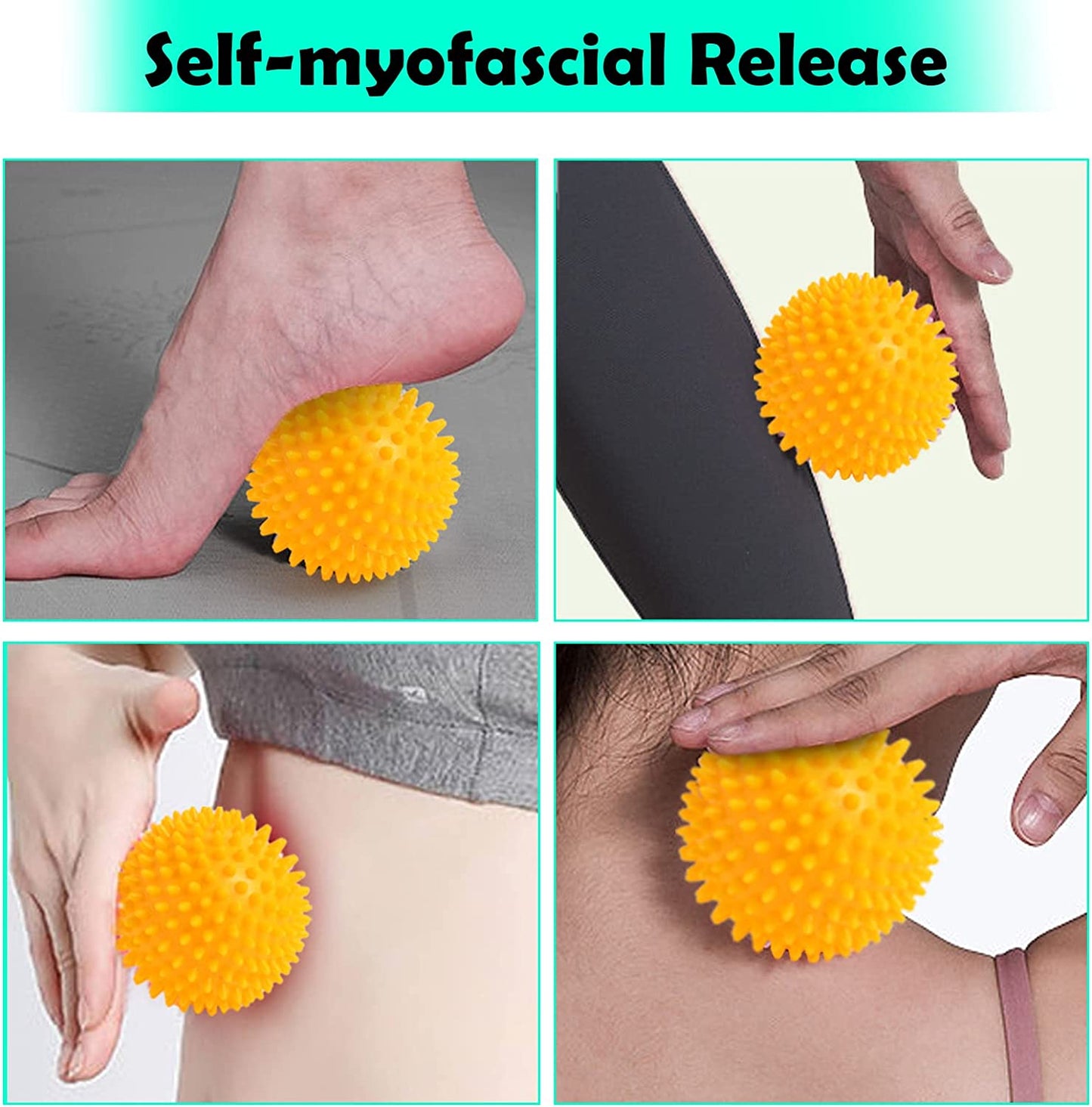 Foot Roller for Plantar Fasciitis and Neuropathy, Foot Massager for Plantar Fasciitis Relief, Neuropathy, Reflexology Tool - 2 Foot Massage Roller & 2 Foot Massage Ball(Green, Large)