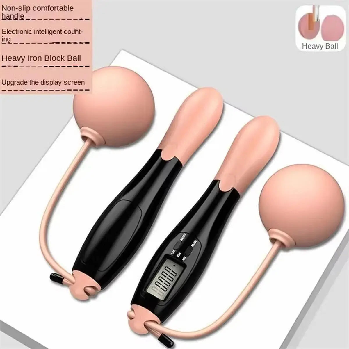 Counting Jump Rope Ball Steel PVC Skipping Rope Exercise Adjustable Cordless Jump Rope Fitness Gym Training Home Sport Equipment