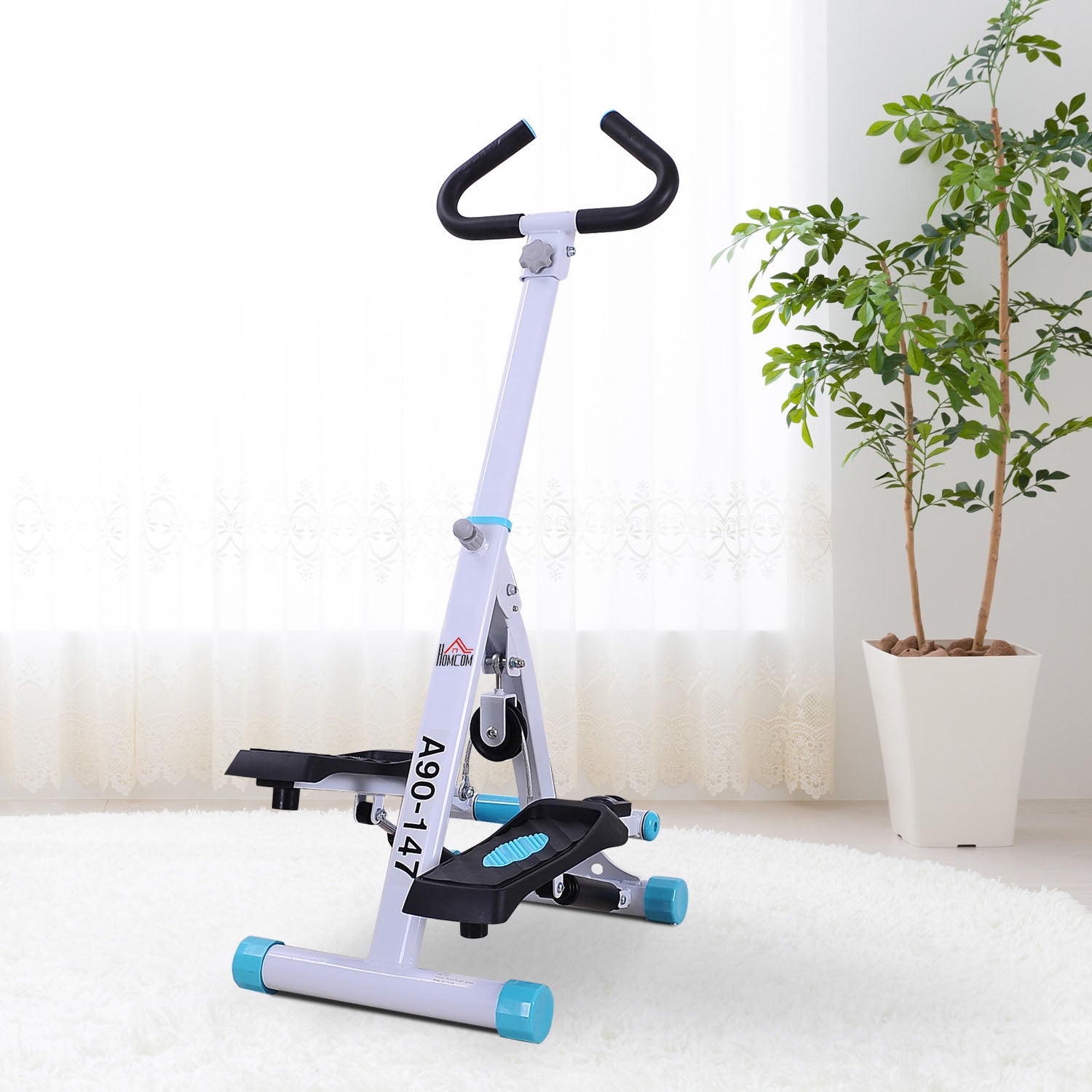 Stepper Fitness Exercise Handle Bar Machine Cardio Foldable Workout Aerobic