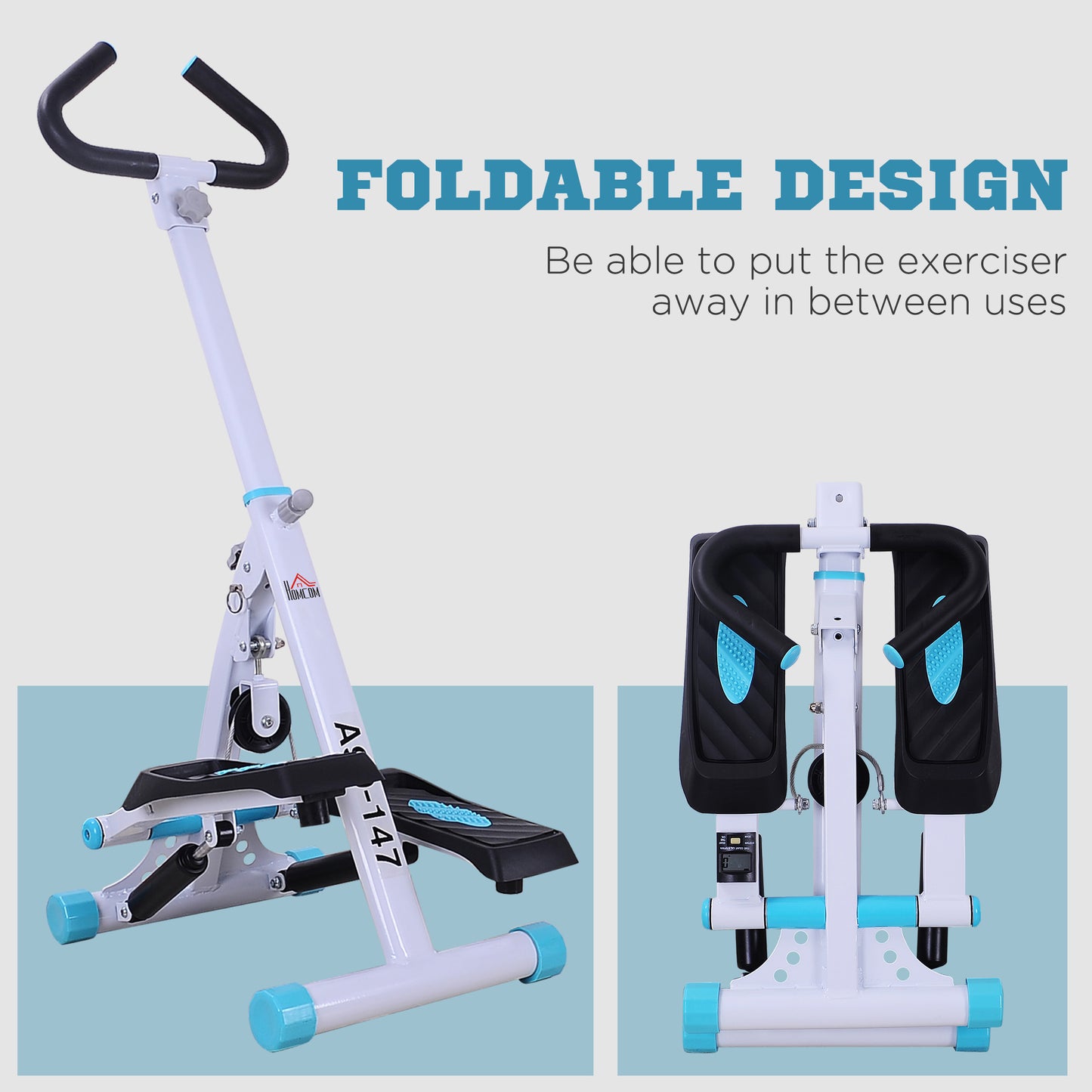 Stepper Fitness Exercise Handle Bar Machine Cardio Foldable Workout Aerobic