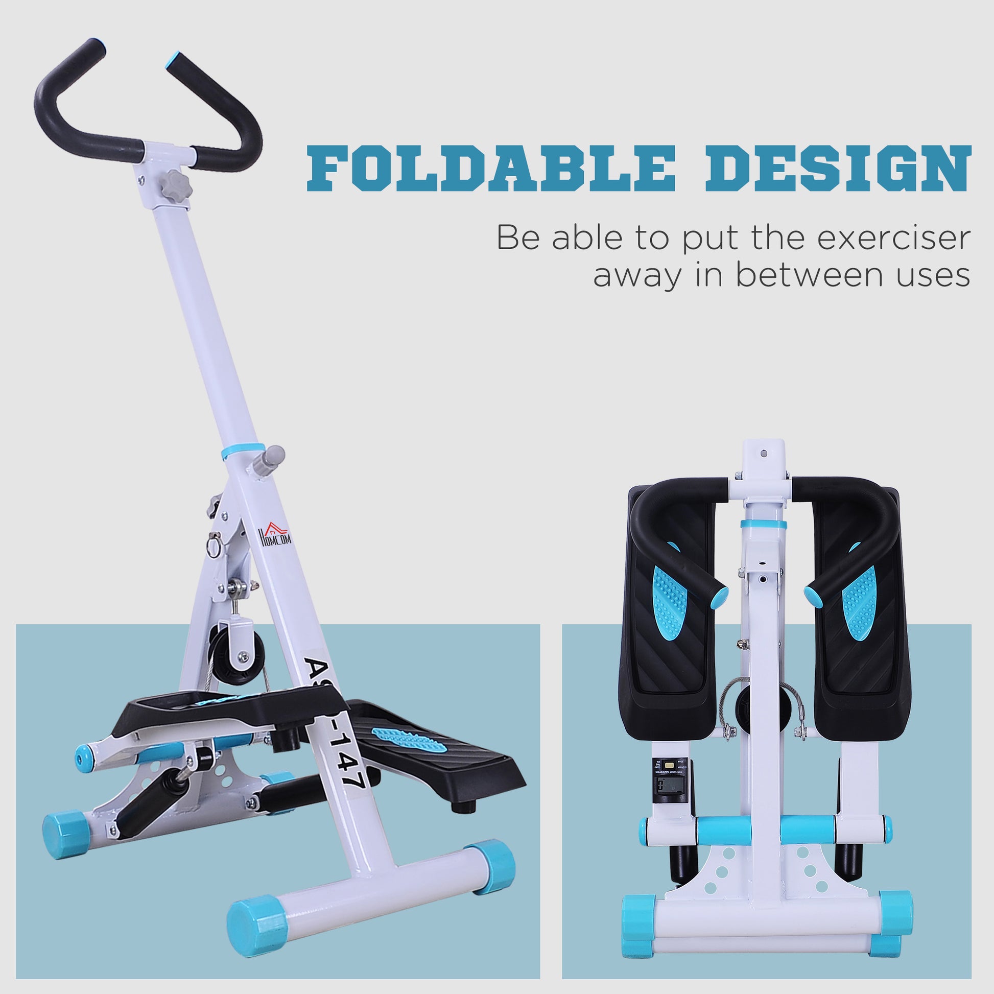Stepper Fitness Exercise Handle Bar Machine Cardio Foldable Workout Aerobic