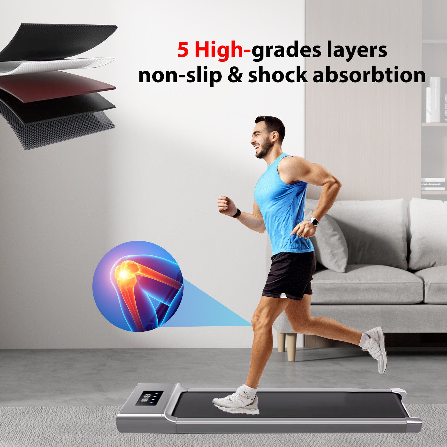 Under Desk Treadmill - 12KM/H Walking Pad Running Machine for Home & Office Use