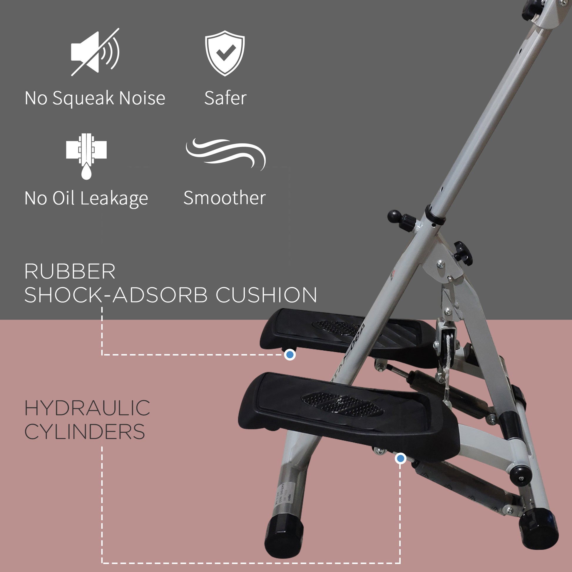 Stepper Fitness Exercise Handle Bar Machine Cardio Foldable Workout Aerobic