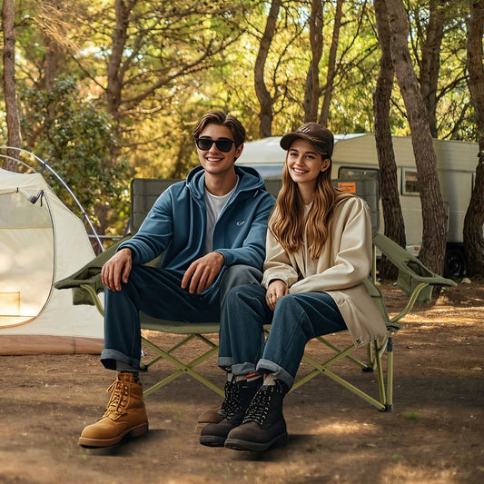 Oversized 2 Person Folding Camping Chair with Adjustable Armrests and Cup Holders