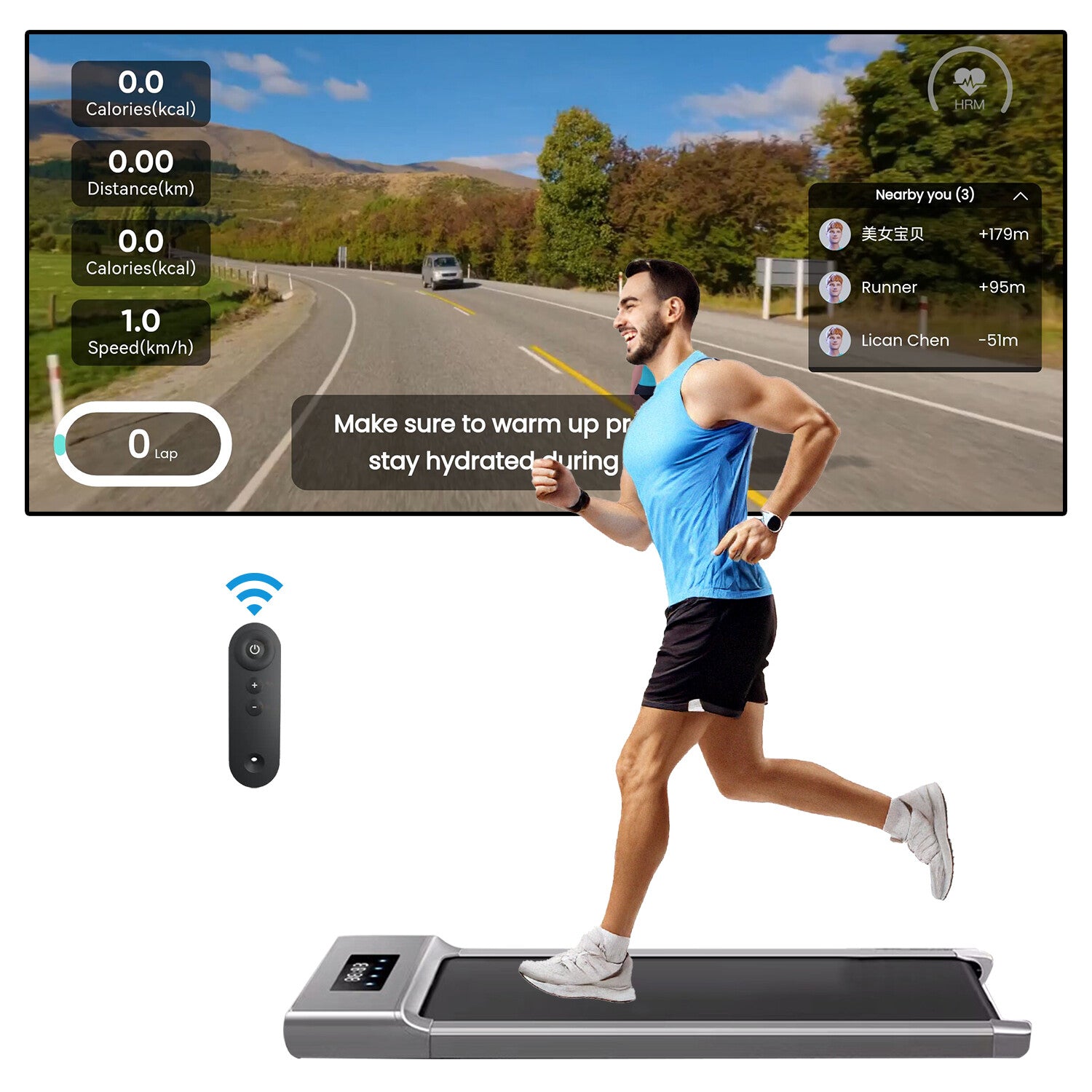Under Desk Treadmill - 12KM/H Walking Pad Running Machine for Home & Office Use