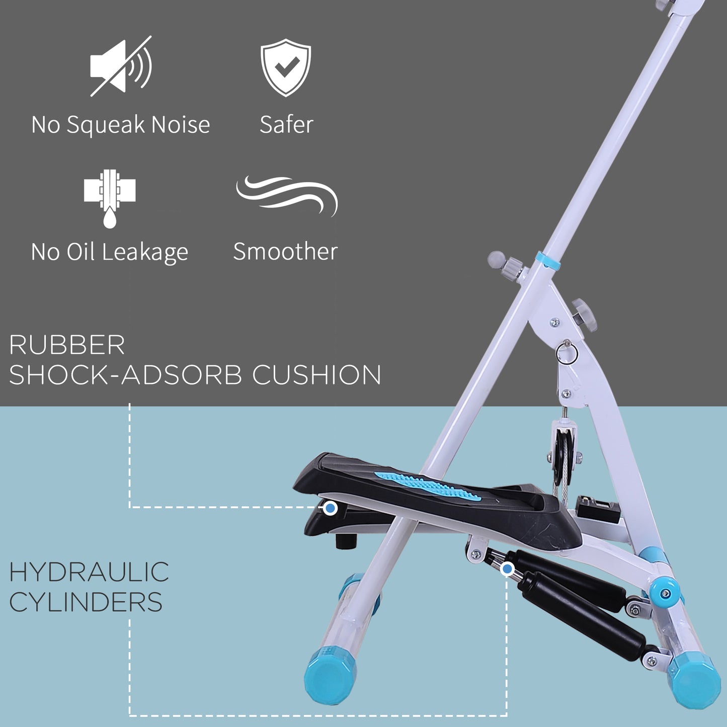 Stepper Fitness Exercise Handle Bar Machine Cardio Foldable Workout Aerobic