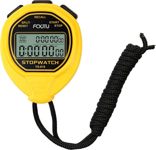 Digital Waterproof Stopwatch, 20Laps Split Memory Stopwatch, No Clock, No Alarm, No Calendar, Simple Silent Large Display Stop Watch for Sports Swimming Training Coaches
