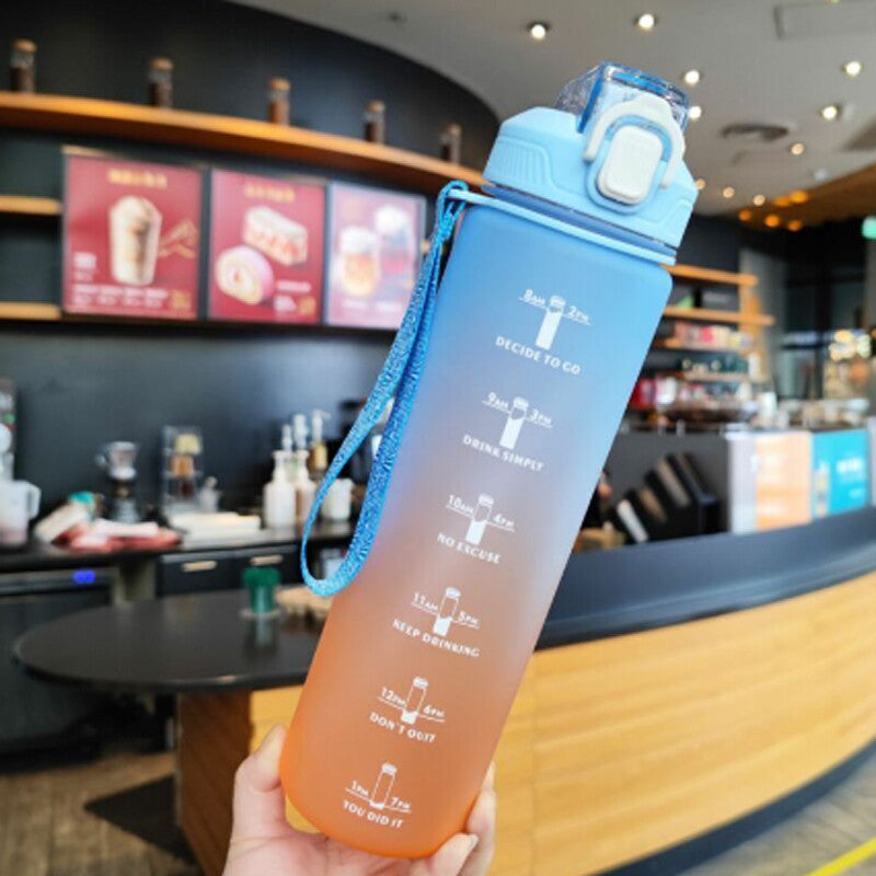 1L Sports Water Bottle Gym Travel Drinking Leakproof Bottle with Straw Bpa Free