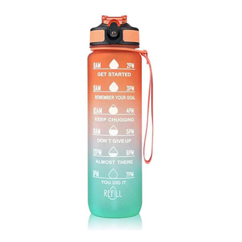 1L Sports Water Bottle Gym Travel Drinking Leakproof Bottle with Straw Bpa Free