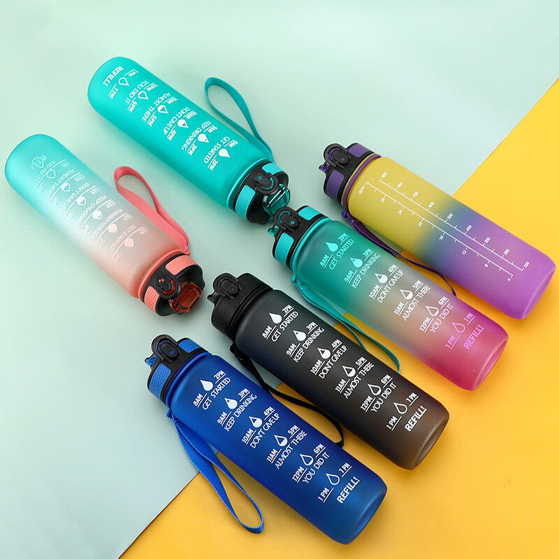 1L Sports Water Bottle Gym Travel Drinking Leakproof Bottle with Straw Bpa Free