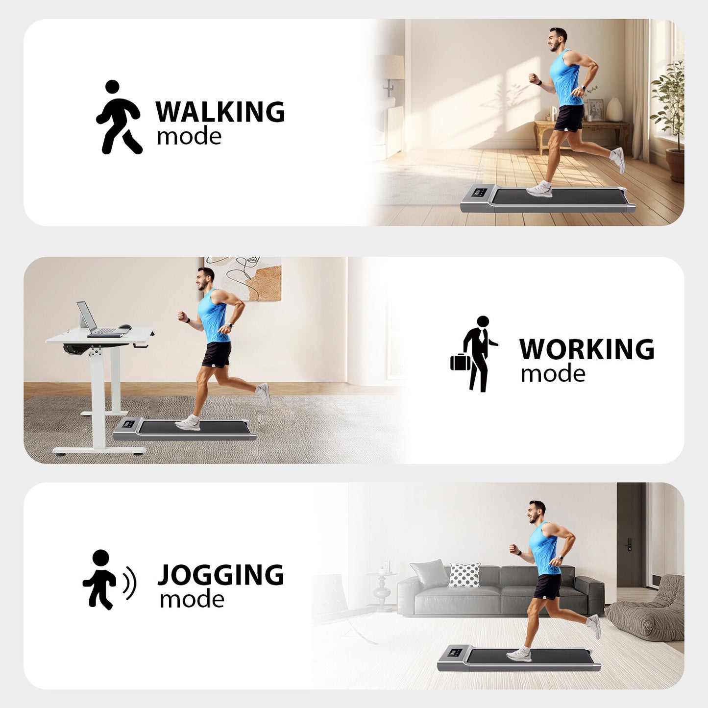 Under Desk Treadmill - 12KM/H Walking Pad Running Machine for Home & Office Use