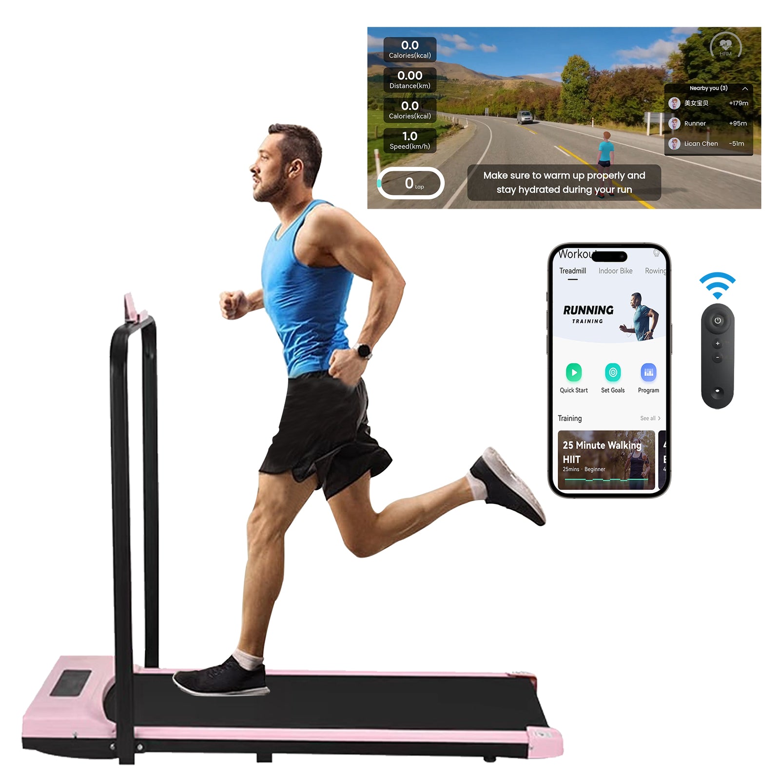 Under Desk Treadmill - 12KM/H Walking Pad Running Machine for Home & Office Use