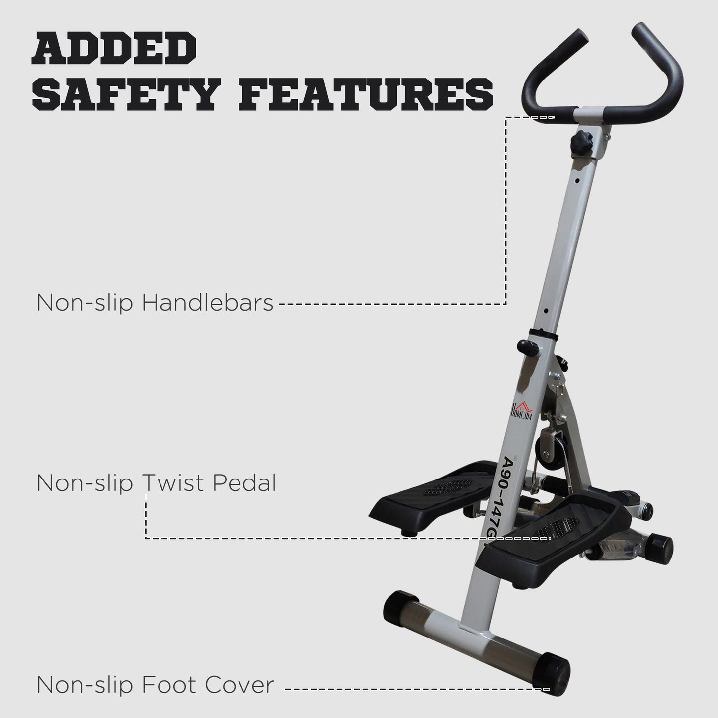 Stepper Fitness Exercise Handle Bar Machine Cardio Foldable Workout Aerobic