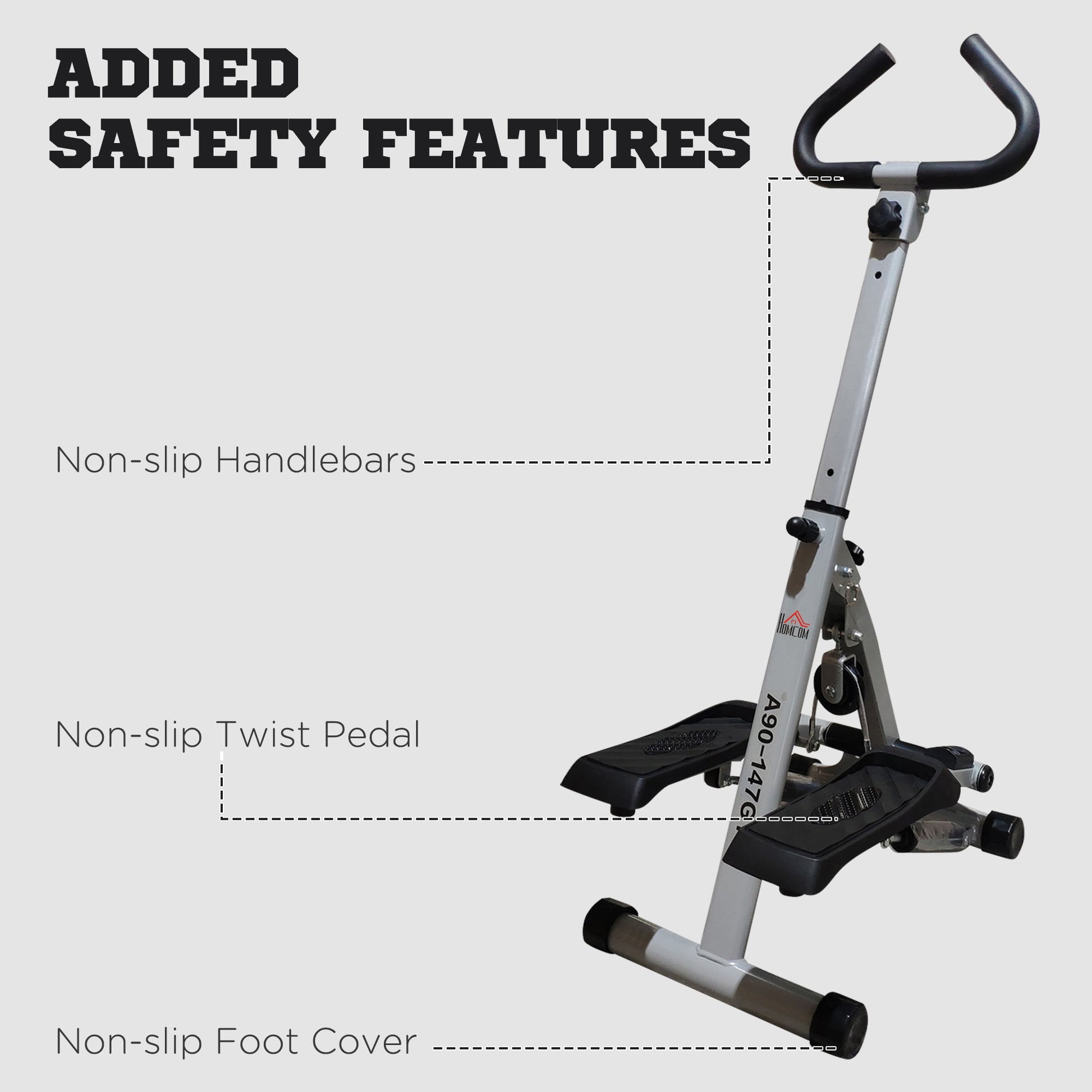 Stepper Fitness Exercise Handle Bar Machine Cardio Foldable Workout Aerobic