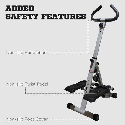 Stepper Fitness Exercise Handle Bar Machine Cardio Foldable Workout Aerobic