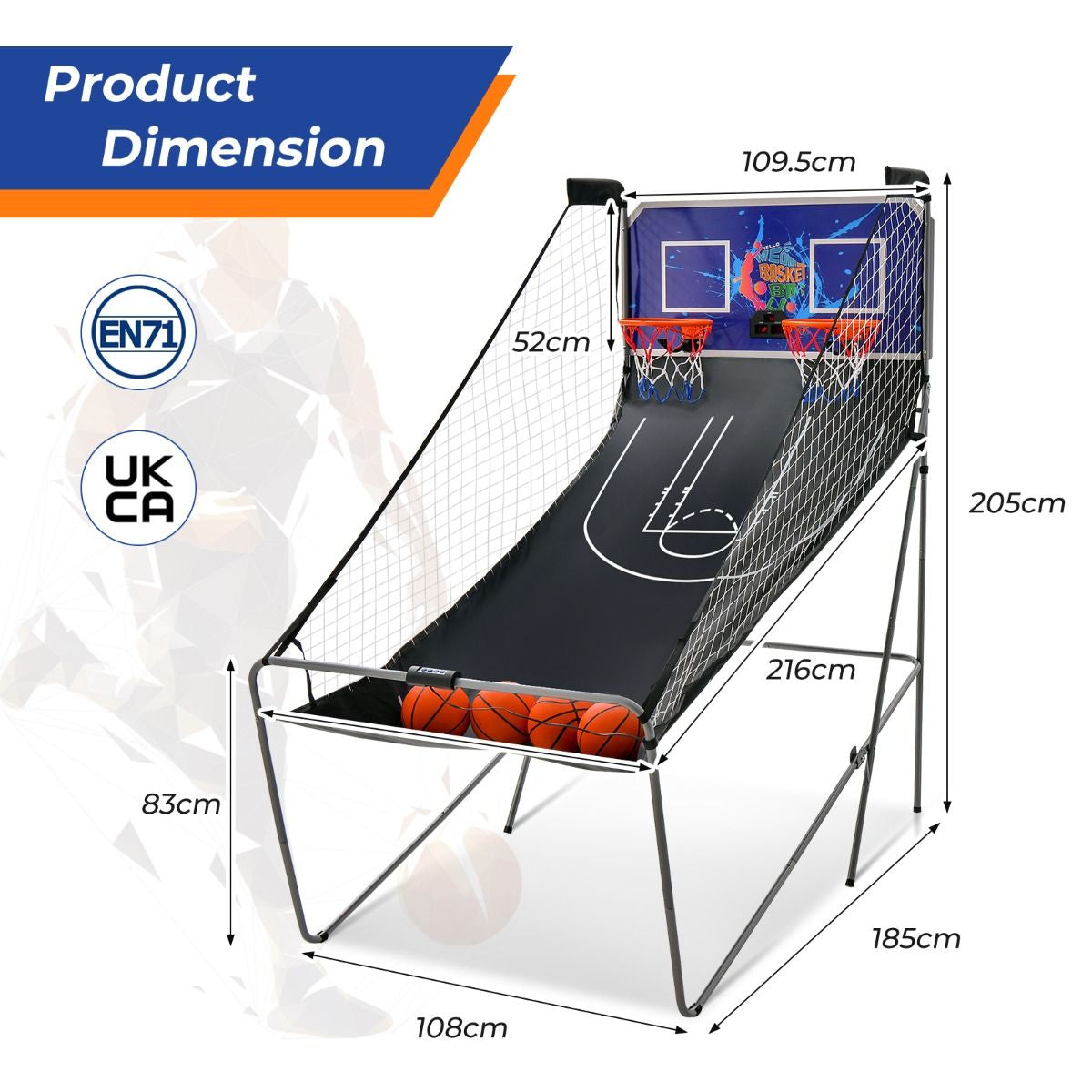Foldable Basketball Arcade Game