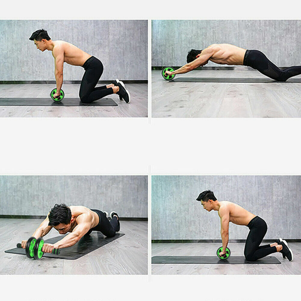 AB Wheel Roller Abdominal Training Equipment Core Strength Workout Body Fitness