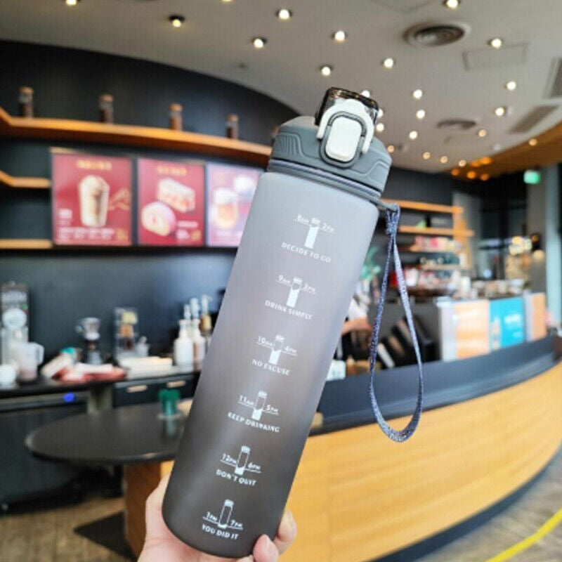 1L Sports Water Bottle Gym Travel Drinking Leakproof Bottle with Straw Bpa Free